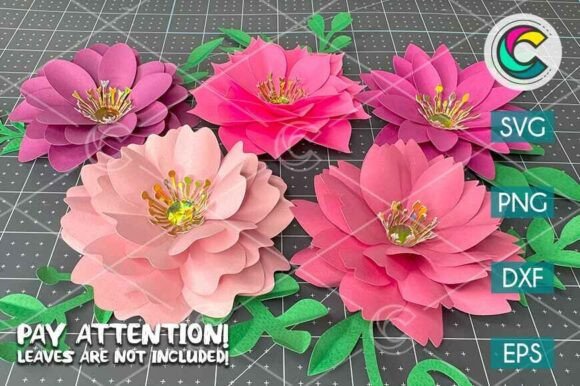 5 Paper Flower SVG Bundle: Graphics for Crafts & Content