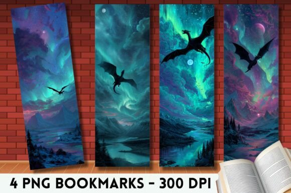 Aurora Northern Lights Dragon Bookmark Review for Graphics and Crafts