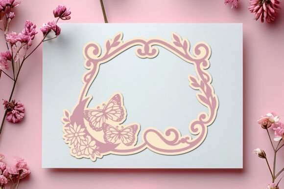 Butterfly Moon Layered Frame SVG: 3D SVG for Paper Flowers