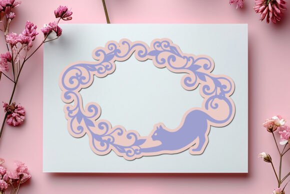 Cat Layered Frame SVG for 3D SVG Paper Flowers