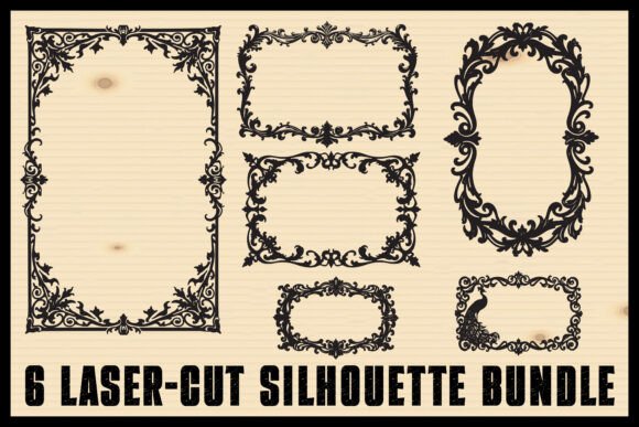 Elegant Laser-Cut Frame Bundle: Premium Graphics for Crafts