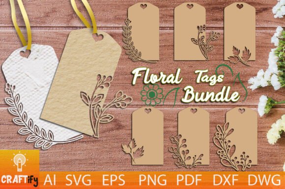 Floral Gift Tags Bundle Paper Cut 3D SVG for Modern Design