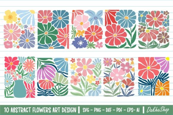 Flowers SVG Bundle, Boho Flower SVG PNG for Graphics and Print Templates