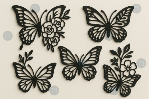 Laser Cut Floral Butterfly SVG Bundle for Wall Decor