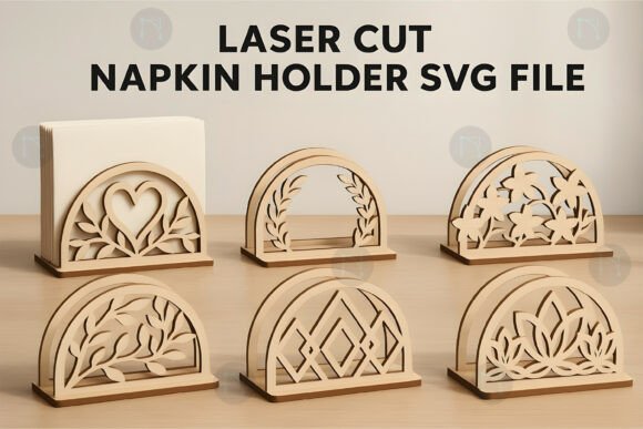 Laser Cut Napkin Holder SVG Bundle for Home Decor