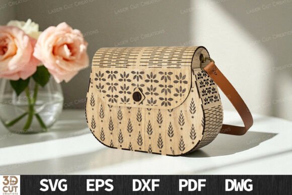 Laser Cut Wooden Bag SVG Pattern for Laser Cutting and Other Art