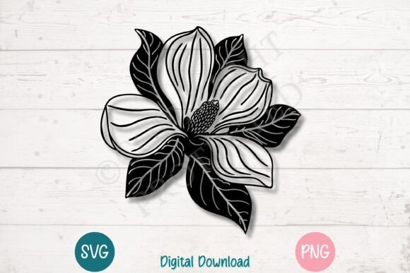 Magnolia Flower Silhouette SVG: Premium Graphics for Crafts