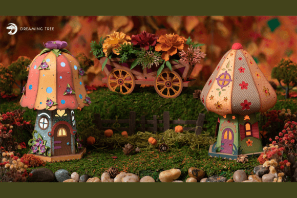 Marigolds and Mushrooms SVG Bundle: Fantasy And Fairy Tales 3D SVG