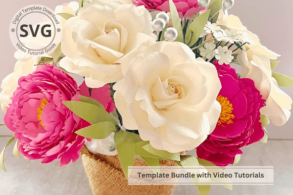 Potted Paper Roses Peony Flower: A 3D SVG Review