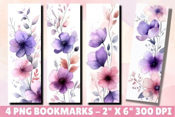 Purple Iris Flower Bookmark Design for Graphics and Crafts