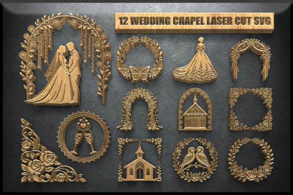 Wedding Chapel SVG Set: Premium Graphics for Crafts & Content